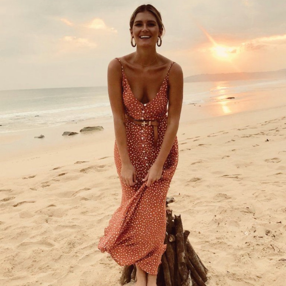 Kivari Jamala Maxi Dress Size S Rust